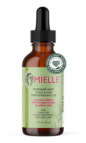 Huile fortifiante pour cuir chevelu et cheveux au romarin et à la menthe pour tous types de cheveux